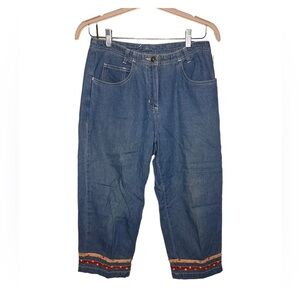 Embroidered Denim Capri Pants Teachercore 8